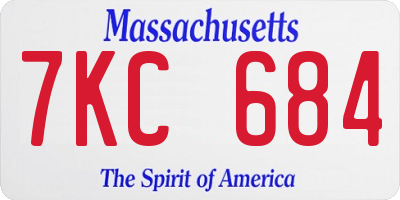 MA license plate 7KC684