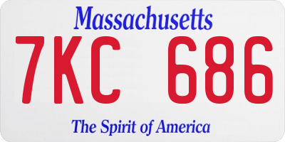 MA license plate 7KC686