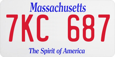 MA license plate 7KC687