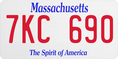 MA license plate 7KC690
