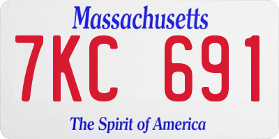 MA license plate 7KC691