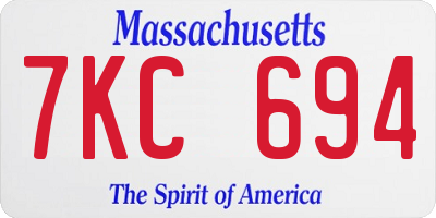 MA license plate 7KC694