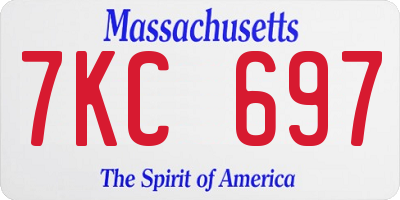 MA license plate 7KC697