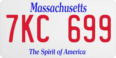 MA license plate 7KC699