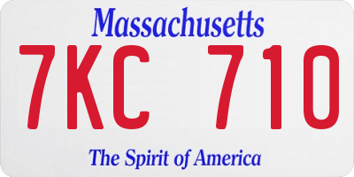 MA license plate 7KC710