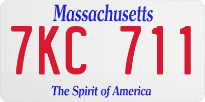 MA license plate 7KC711