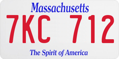MA license plate 7KC712