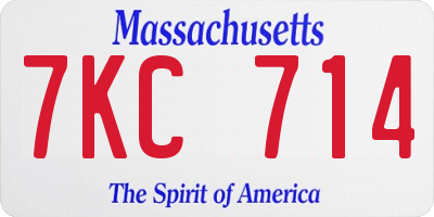 MA license plate 7KC714