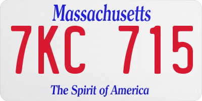 MA license plate 7KC715