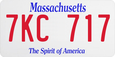 MA license plate 7KC717