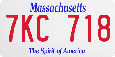 MA license plate 7KC718