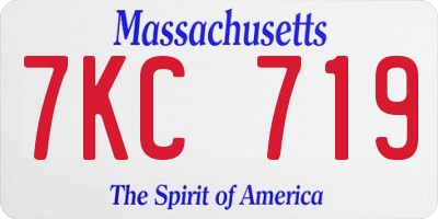 MA license plate 7KC719