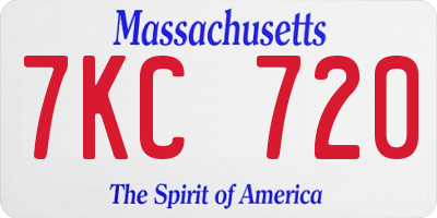 MA license plate 7KC720