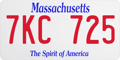 MA license plate 7KC725