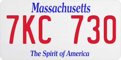 MA license plate 7KC730