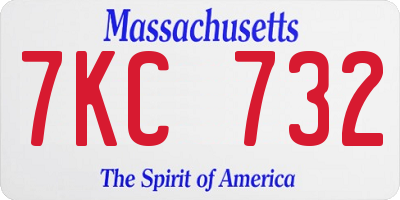 MA license plate 7KC732