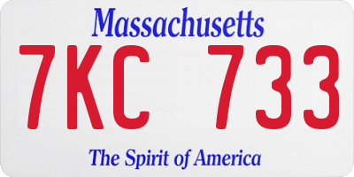 MA license plate 7KC733
