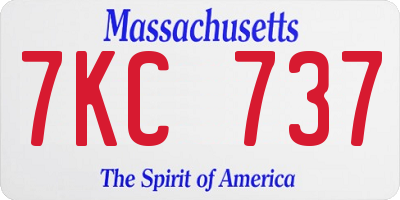 MA license plate 7KC737