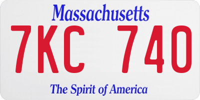 MA license plate 7KC740