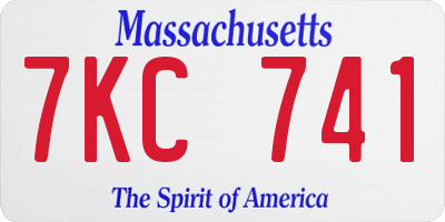 MA license plate 7KC741