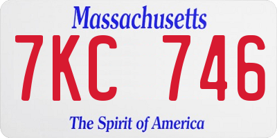 MA license plate 7KC746