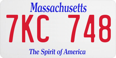 MA license plate 7KC748