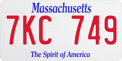 MA license plate 7KC749