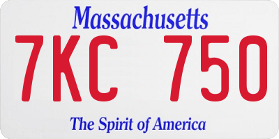 MA license plate 7KC750