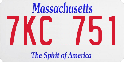 MA license plate 7KC751