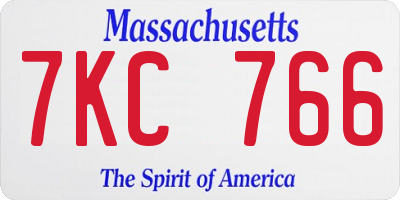 MA license plate 7KC766