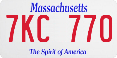 MA license plate 7KC770