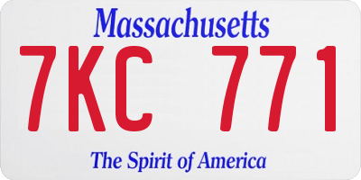MA license plate 7KC771
