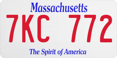 MA license plate 7KC772