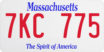 MA license plate 7KC775