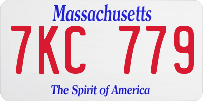 MA license plate 7KC779