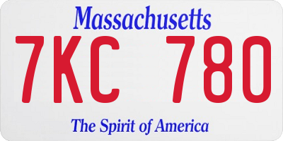 MA license plate 7KC780