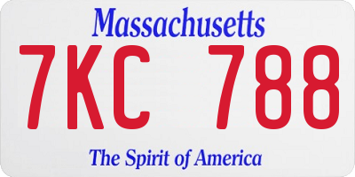 MA license plate 7KC788