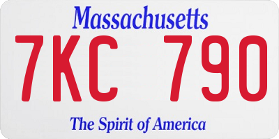 MA license plate 7KC790