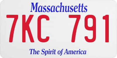 MA license plate 7KC791
