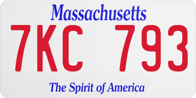 MA license plate 7KC793