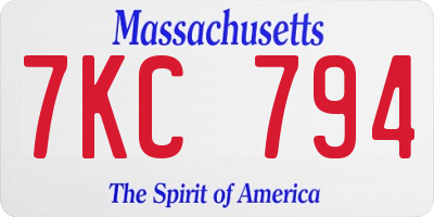 MA license plate 7KC794