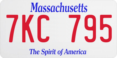 MA license plate 7KC795