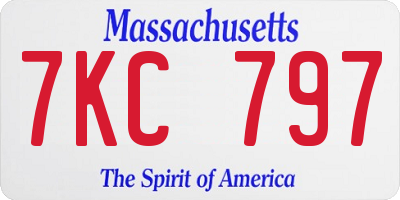 MA license plate 7KC797