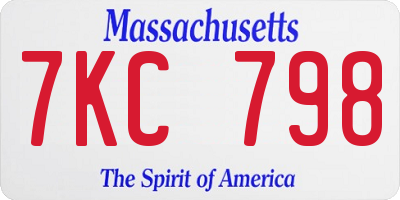 MA license plate 7KC798