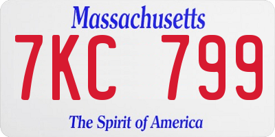 MA license plate 7KC799