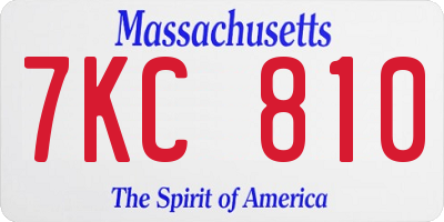 MA license plate 7KC810