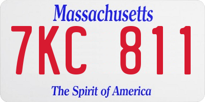 MA license plate 7KC811