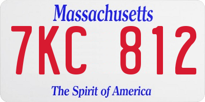 MA license plate 7KC812