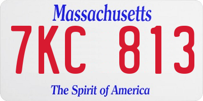 MA license plate 7KC813