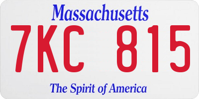 MA license plate 7KC815